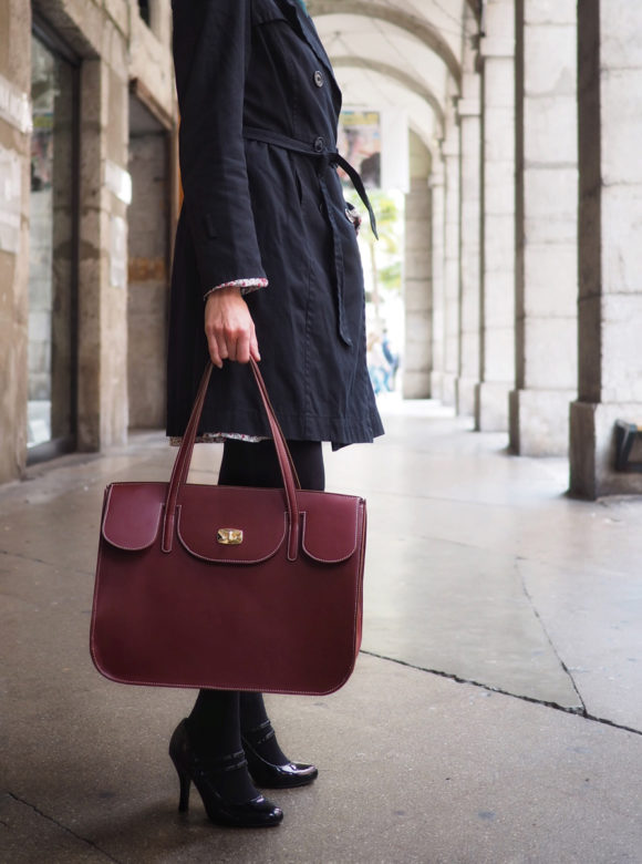 Colette-bordeaux-porte sac Colette porté