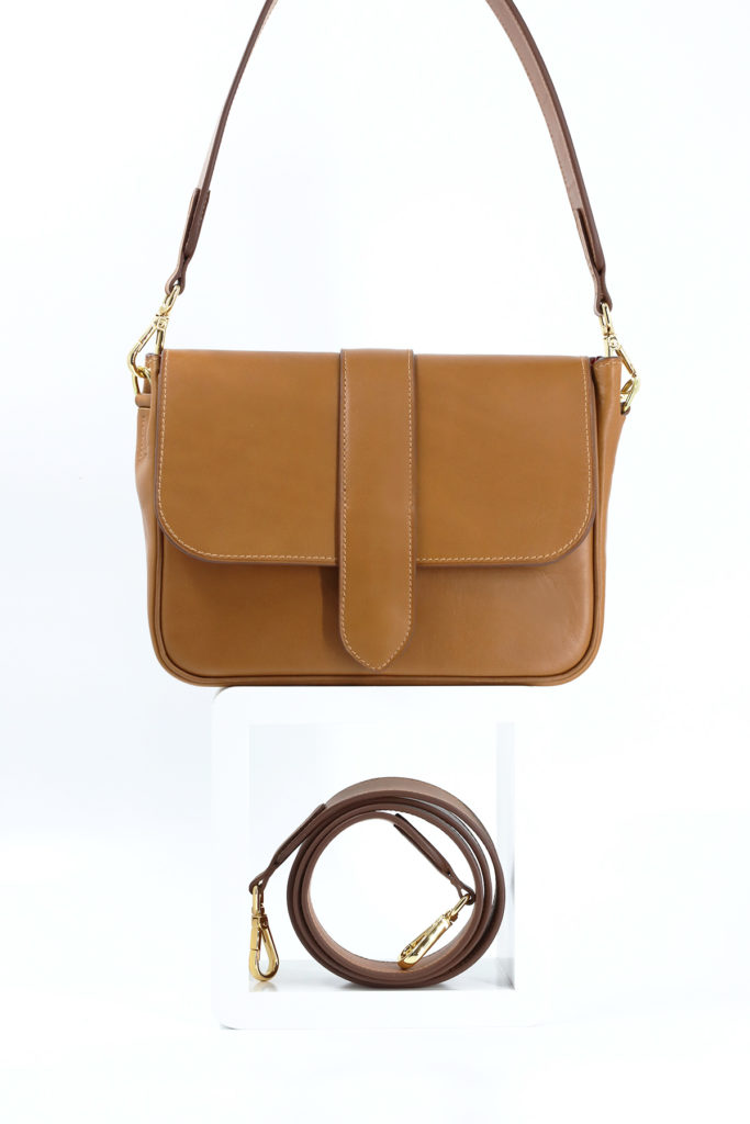 Sac Paris cuir tanne vegetal Cognac Julie Erlich Atelier Francais
